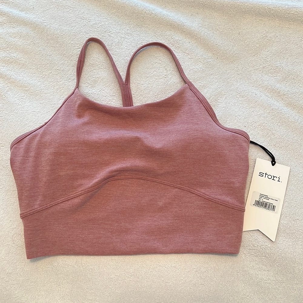 NWT Stori Cropped Shelf Tank Rose Size 6